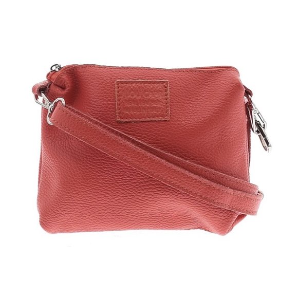 Jijou Capri 100% Leather Red Crossbody Bag One Size Classic - Picture 5 of 6